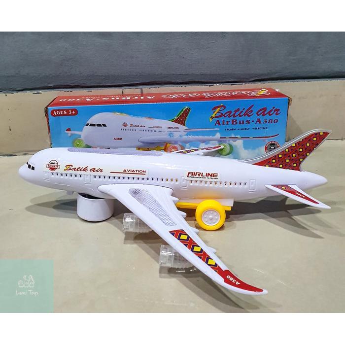 MAINAN PESAWAT TERBANG A380 PESAWAT BATIK AIR BATTERY LIGHT SOUND