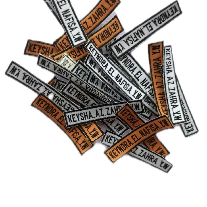 nama dada sekolah,nama bordir,nama dada bordir