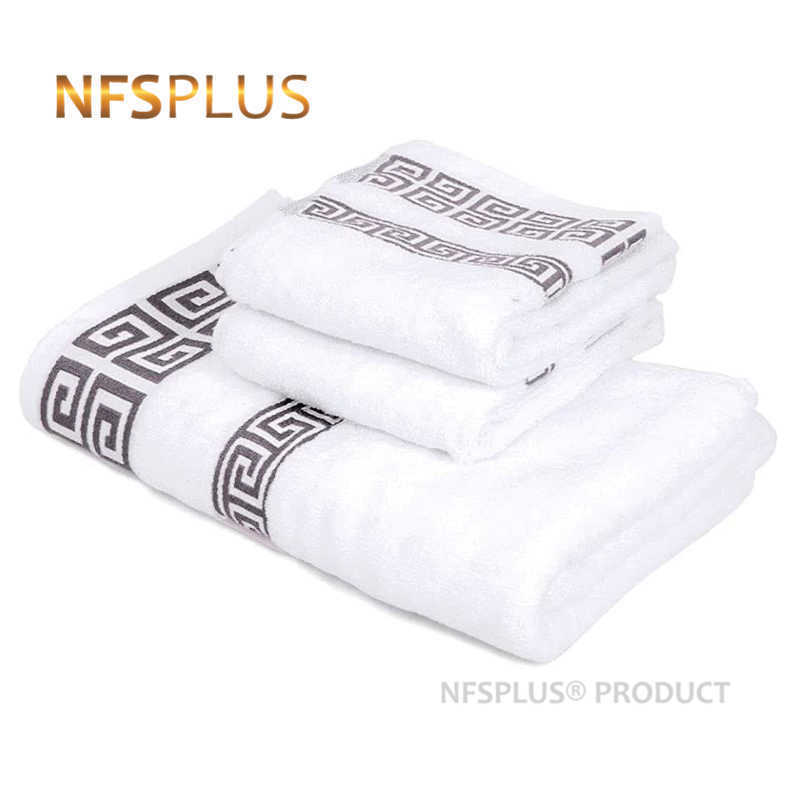 Handuk Mandi Terry untuk Kamar Mandi Spa Pantai 70X140Cm Handuk Wajah Tangan Katun Geometris Biru Pu