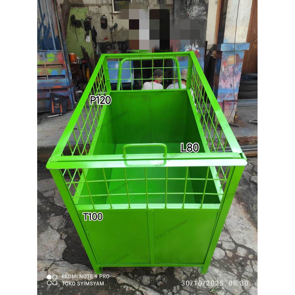 Gerobak sampah besi ukuran standar