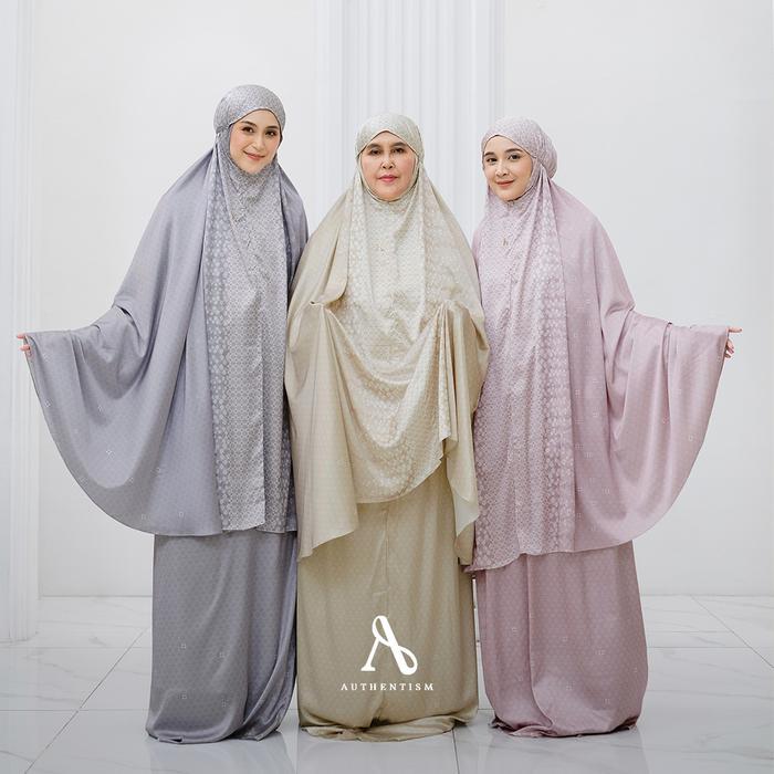 ORIGINAL AUTHENTISM ID Fathiyya Prayer Set - Mukena Dewasa Motif Floral Silky Premium READY STOCK