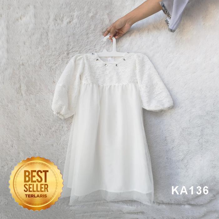 s7 Gaun Anak Lebaran 2026 Emerald Blue Dress Brokat Anak Perempuan 3 4 Tahun Mewah Elegan Baju