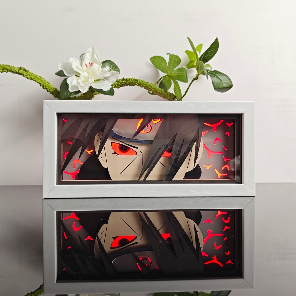 Anime Light Box Led Strip Lights Anime Eyes Shadow Box Picture Frame 3D Paper Carving Usb Table Lamp