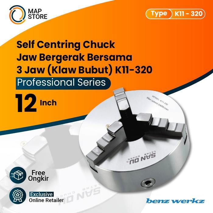Chuck Bubut 12" 3 Jaw / Claw Bubut 3 Jaw / Catok Kepala Bubut 12 Inch