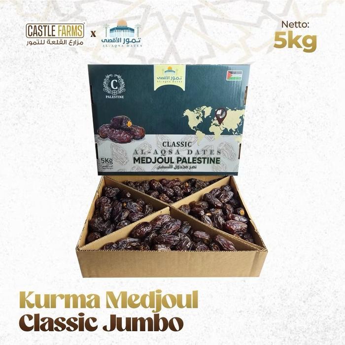 CASTLE FARMS x AL QUDS Kurma Medjol Al Aqsa 5 Kg - Kurma Medjool Medjoul Palestina Classic Jumbo