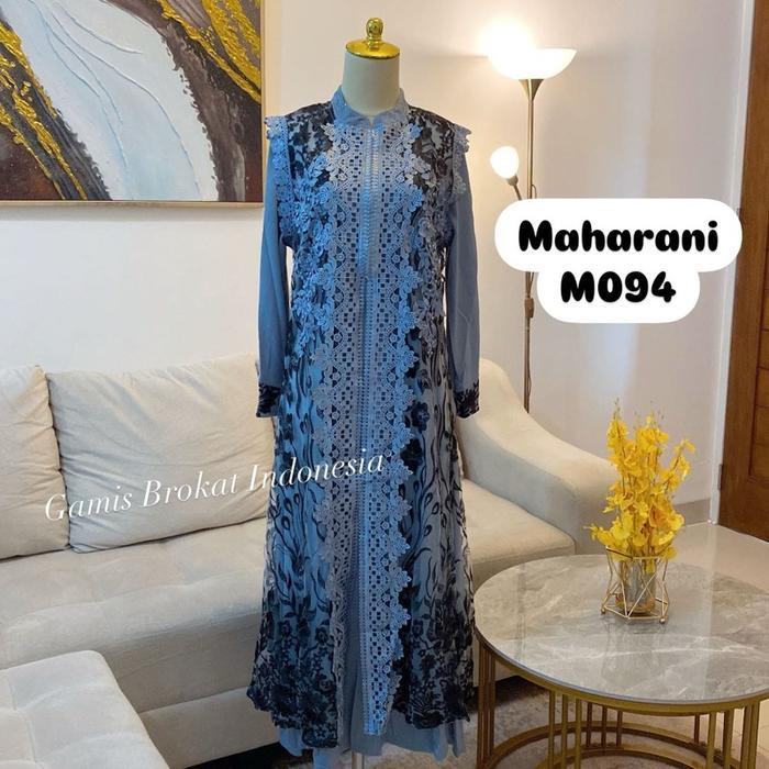 cnm Dress Maharani M094 outer rompi lepas brokat mewah dan elegan cocok untuk pesta dan acara formal