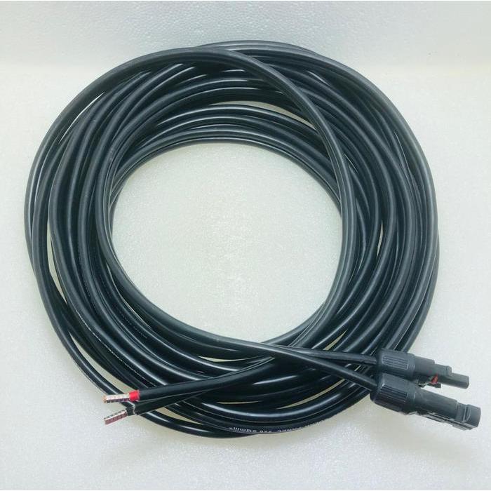 [] Twin Kabel 2x6mm2 / 1x6mm Sepasang Solar Panel 5 Meter + MC4 Conn + Ferrule (Hitam)