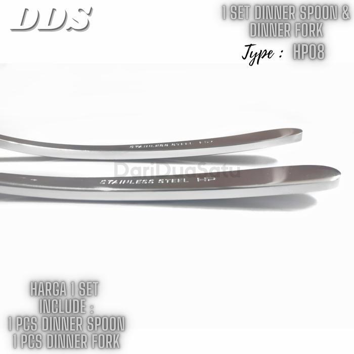 1 Set Sendok & Garpu Makan Hotel Stainless Tebal Dinner Spoon