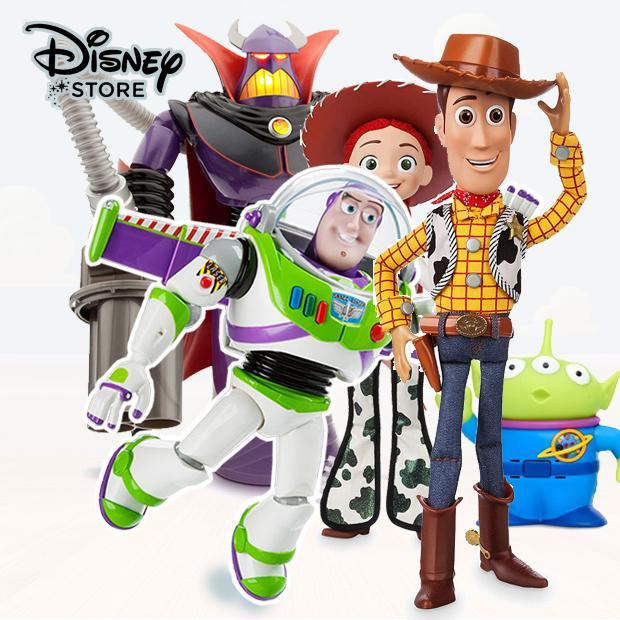 Ready Disney Store Toy Story 4 Interactive Talking Action Figure, Buzz Lightyear Woody Zurg Jessie