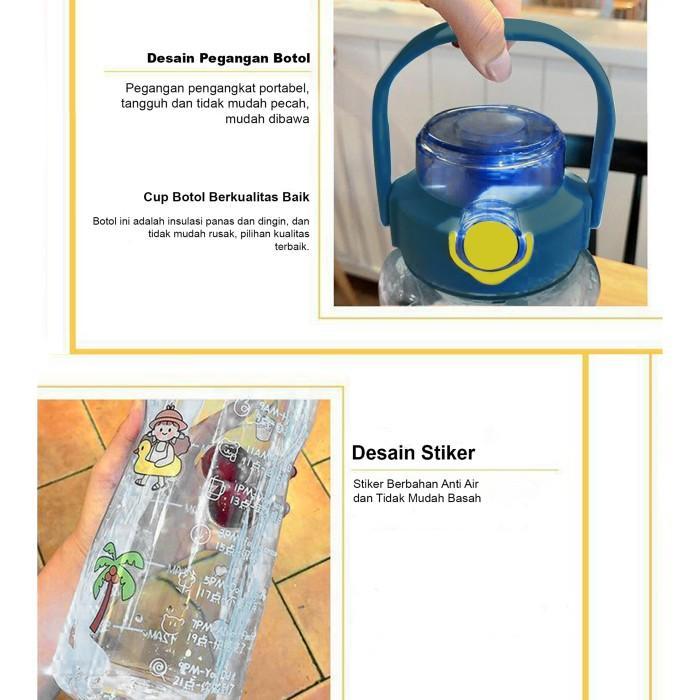 Botol Air Minum Sport 2 Liter Botol Tumbler Minum Aesthetic Viral Terlaris