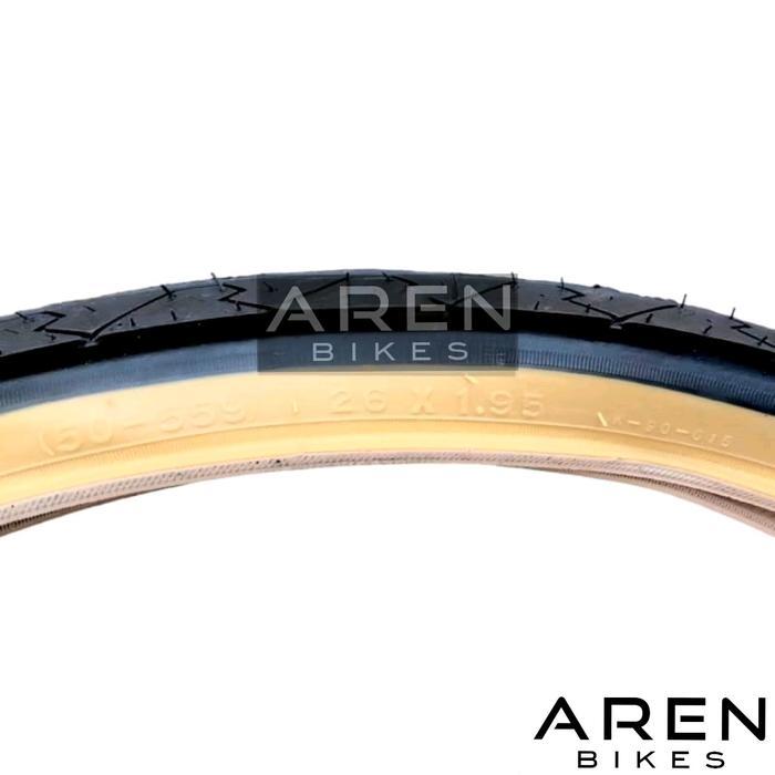 BAN LUAR SEPEDA 26 x 1.95 KENDA GUMWALL 26x1.95 K90 SKINWALL TANWALL MTB FEDERAL HITAM KUNING HALUS
