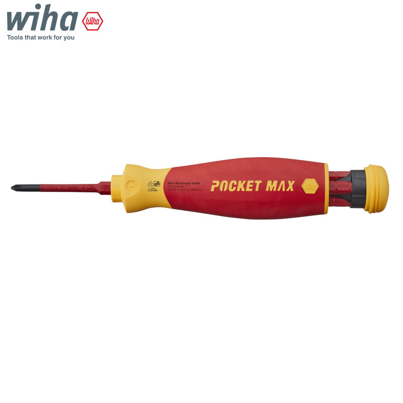 Obeng Wiha 45296 PocketMax VDE dengan Majalah Bit SlimBit Electric
