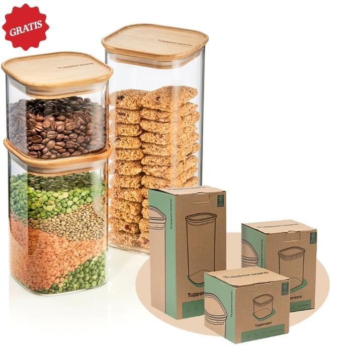 Sale Glass Bamboo Jar Ori Tupperware