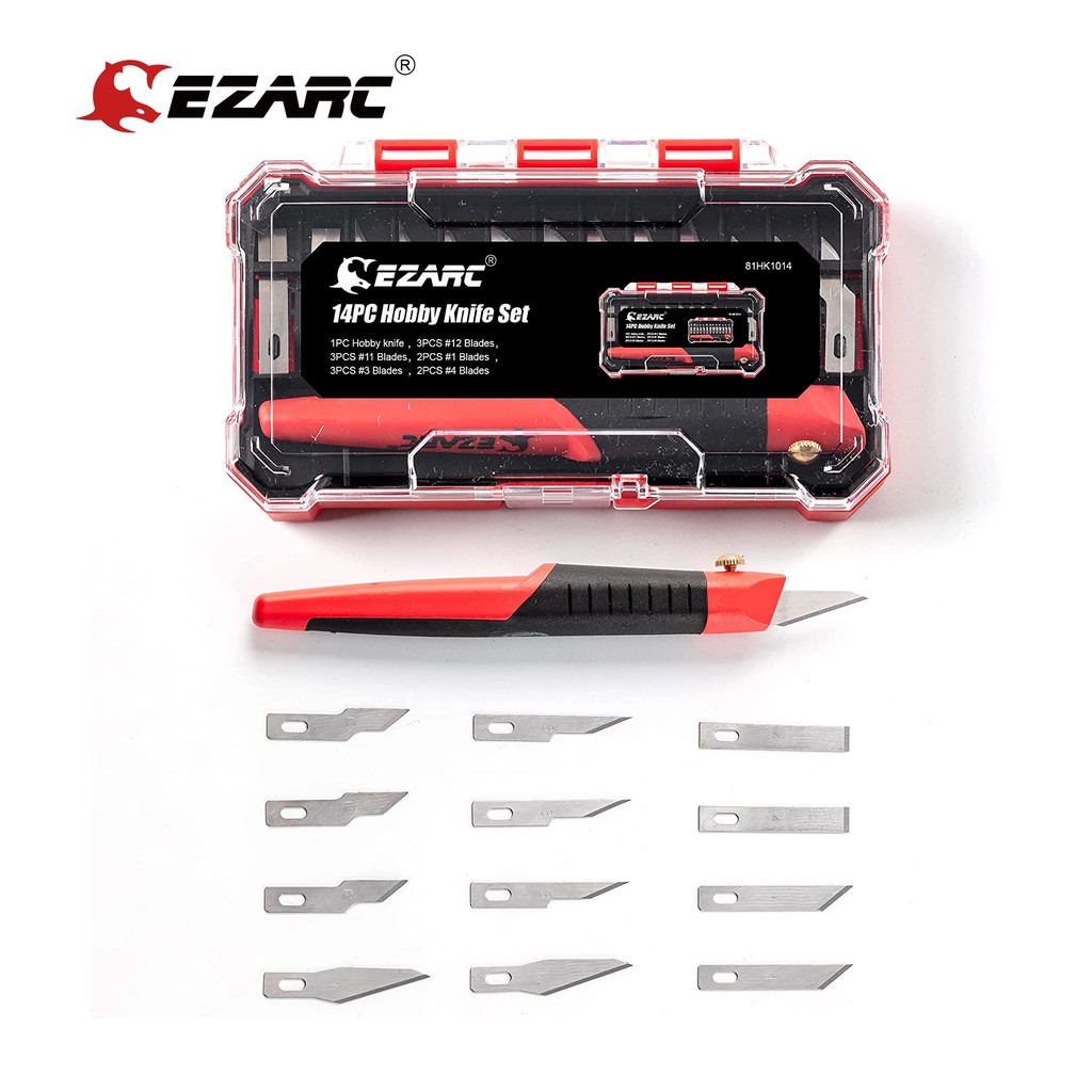 Best Seller EZARC Craft Hobby Knife Set, Precision Utility Knife 13pcs Refill SK5 Blades for Art Mod