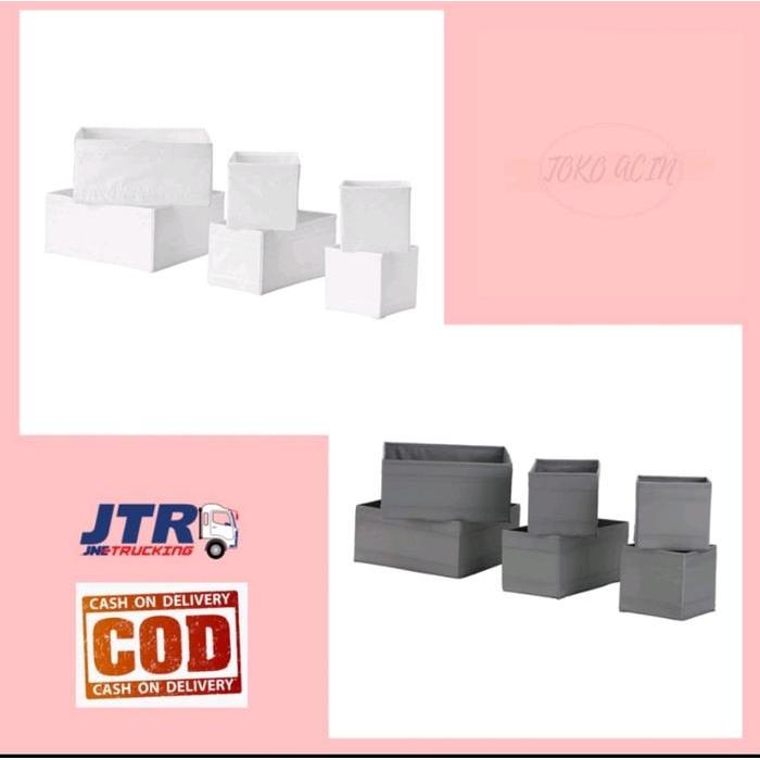 Premium [Ready Siap Kirim] Skubb Ikea Kotak Penyimpanan Baju Set Isi 6, Storage Box Organizer,