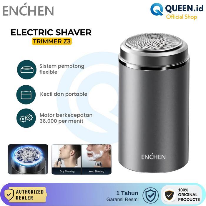 ENCHEN Z3 Mini Shaver Alat Cukur Kumis Elektrik Perak 40x40x73mm Baterai Li-ion 60 Menit Penggunaan