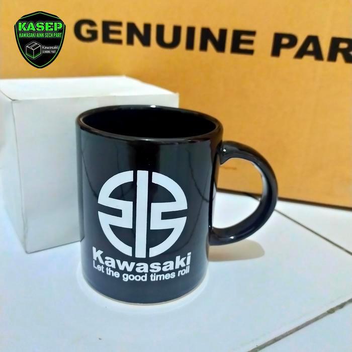 gelas mug keramik Kawasaki hitam