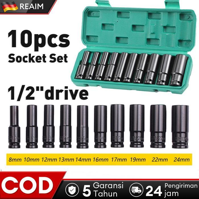 Soket kunci pas listrik yang diperpanjang set lengkap set kombinasi kunci pas listrik set kepala