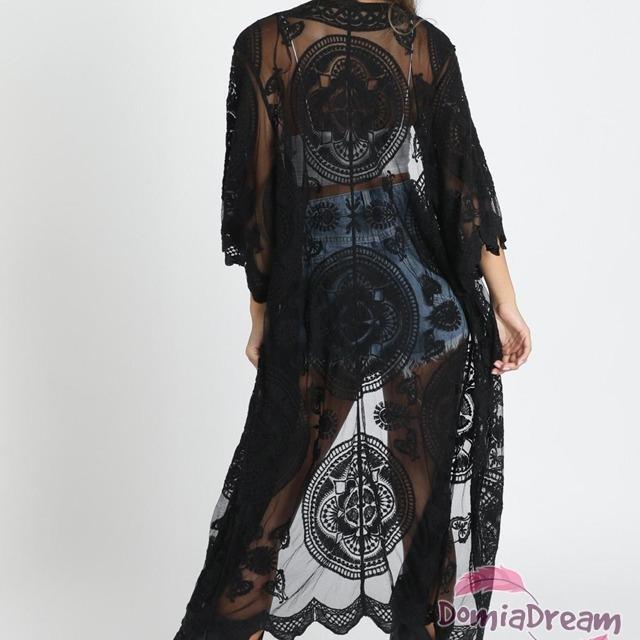 Outer Cardigan Luaran Baju Renang Putih Hitam