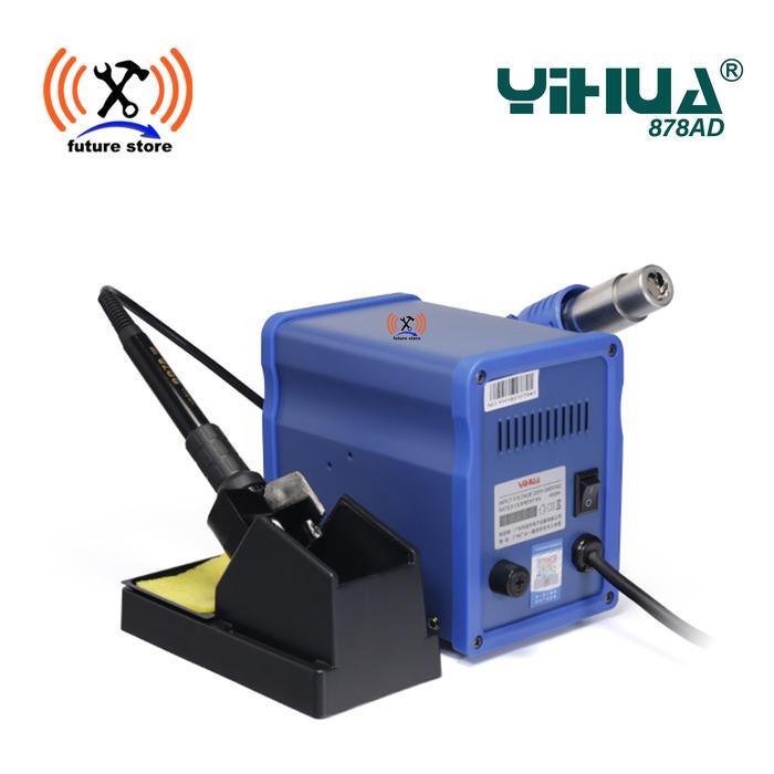 Bisa E-Faktur! Yihua 878Ad Blower - Hot Air Gun +Soldering Station 2In1 Original Suhu