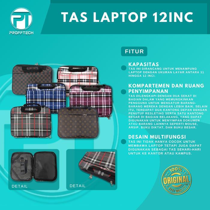 BERGARANSI Tas laptop 12 inch. Original Profftech