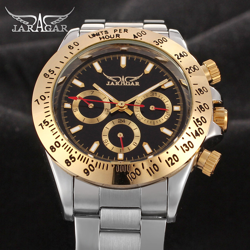 JARAGAR Luxury Multifunctional Automatic Man Watches Stainless Steel Vintage Mechanical Waterproof