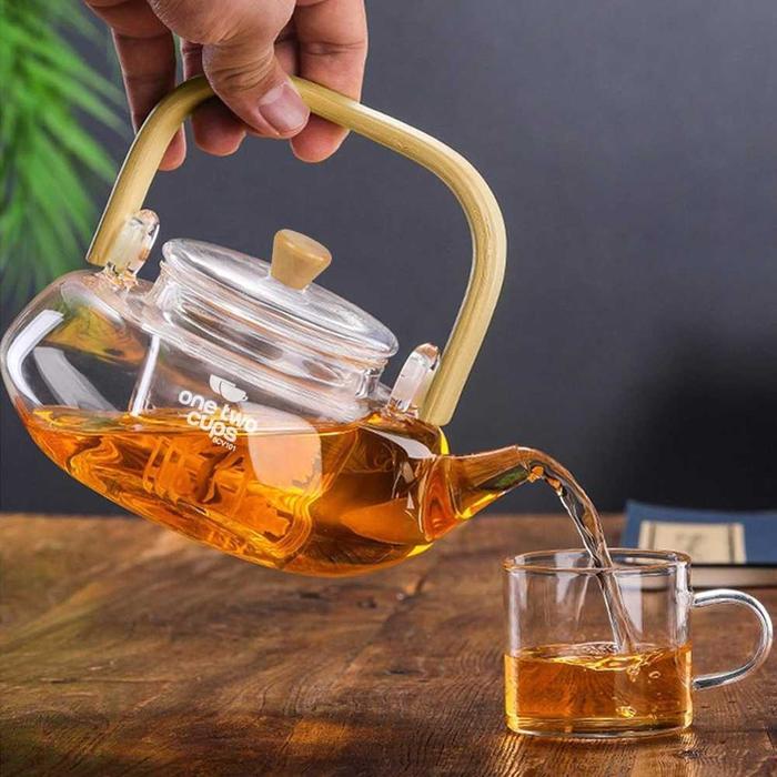 Teko Pitcher Teapot Glass Japanese Style Tahan Panas Api One Two Cups / Poci Teh jepang Transparant