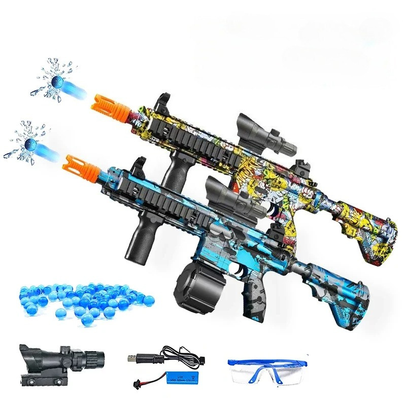 M416 electric pellet ball graffiti air rifle weapon paintball toy gun pneumatic shooting gun adult