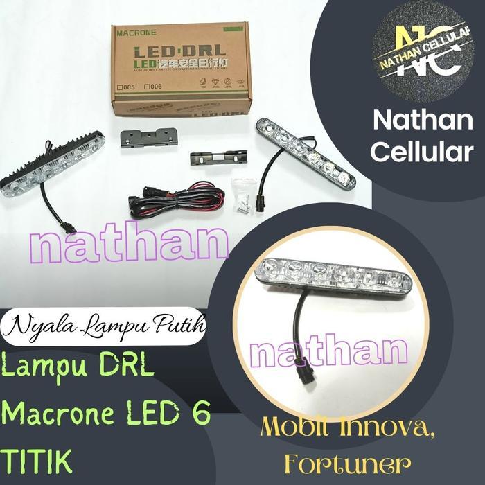 LAMPU LED DRL MOBIL INNOVA FORTUNER 6 TITIK LED LAMPU MACRONE