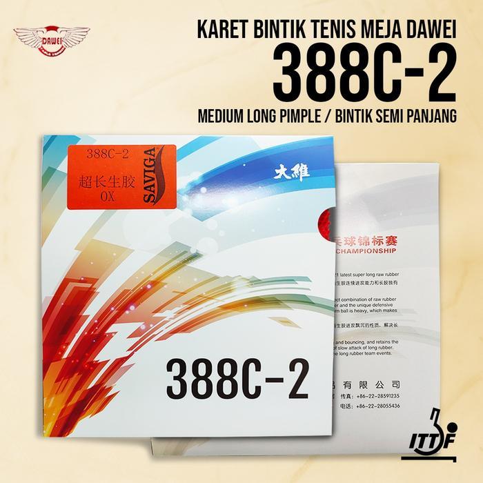 Karet Bat Tenis Meja Pingpong Dawei 388C-2 OX Bintik Semi Panjang
