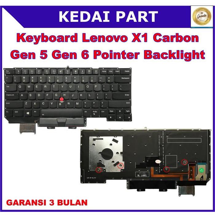 Keyboard Lenovo Thinkpad X1 Carbon Gen5 Gen 5 Gen 6 5th gen 6th gen 2017 2018 Pointer Backlight