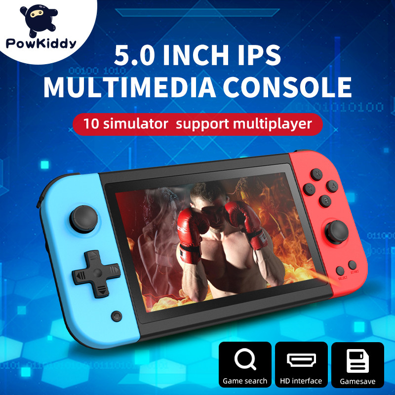 Powkiddy X51 5.0-inch IPS 800*480 Screen Retro Handheld Game Console Supports HD Output Multiplayer 