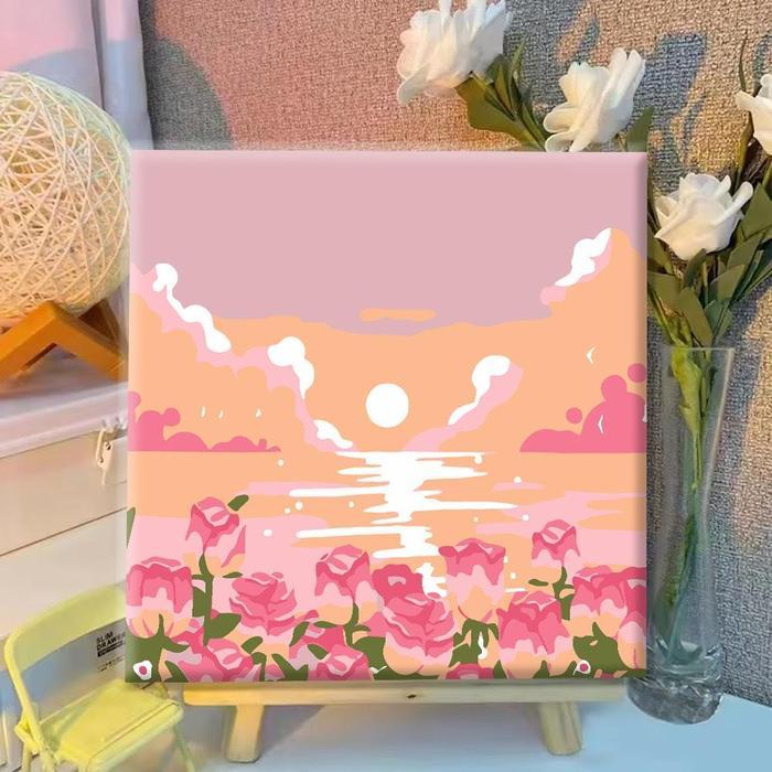 With Frame / Paint by Number / DIY Canvas Acrylic Paint / Painting kit / Deco Colouring art