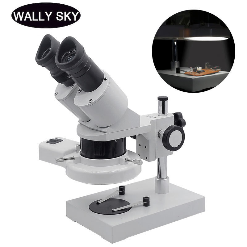 10X 20X 30X 40X Stereo Microscope with Ring Light Illumination for PCB Inspection Tools Industrial M