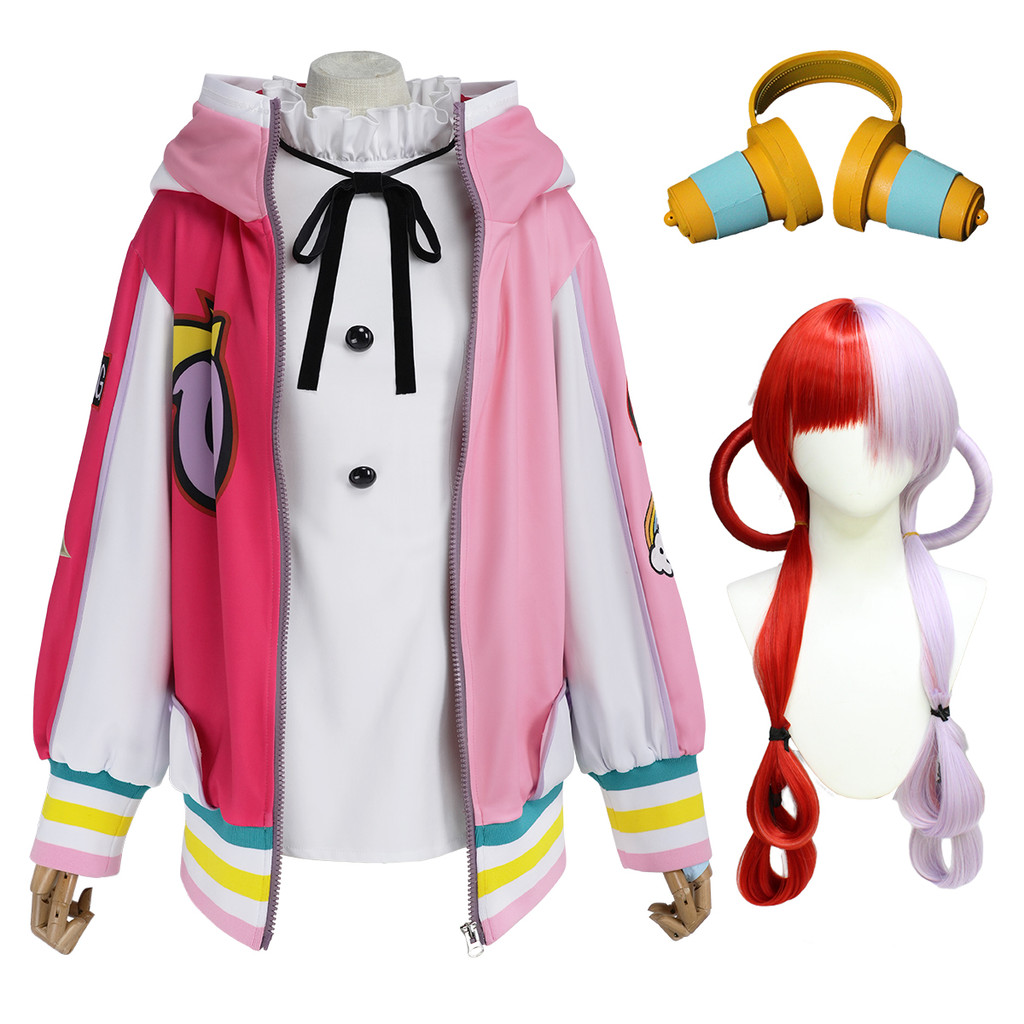 Holoun Red Uta Anime Uta Cosplay Costume Embroidery Coat Hoodie Skirt Wig Headwear Fake Earphone Cos