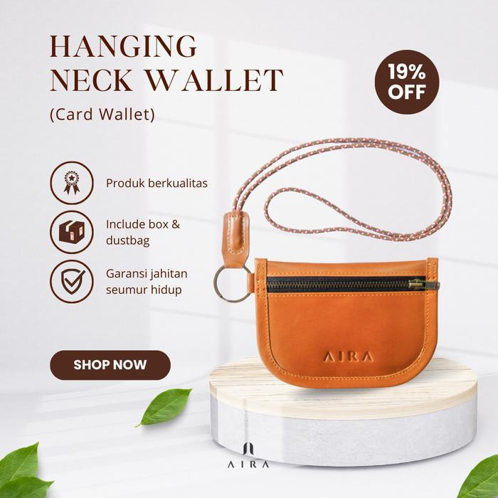 terlaris Hanging Neck Wallet Kulit Sapi Asli AIRA 100% ori
