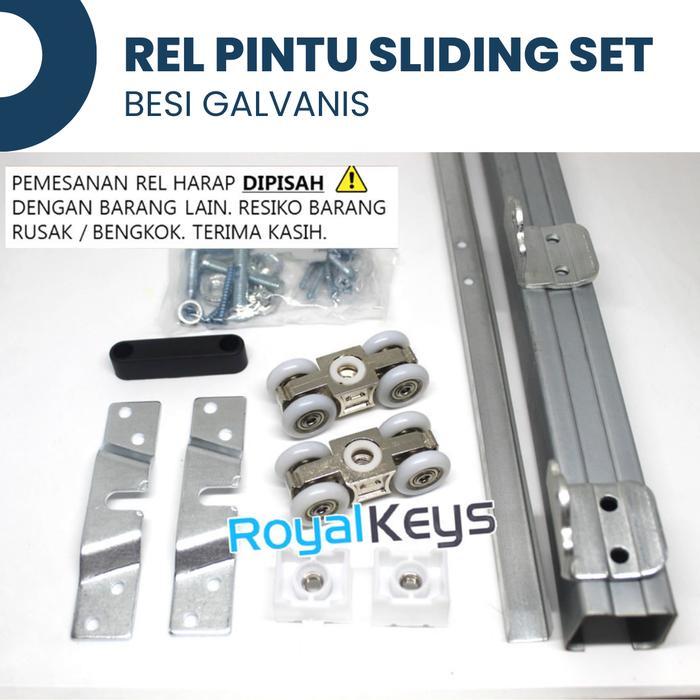 Premium Rel Pintu Geser Sliding Sleding Roda Gantung 1.6 Meter 160 Cm J2 Besi Original