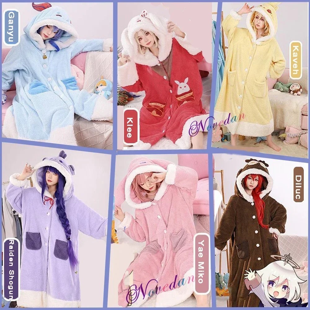 Game Genshin Impact Cosplay Pajamas Christmas Halloween Klee Yae Miko Diluc Tartaglia Kaveh Cosplay