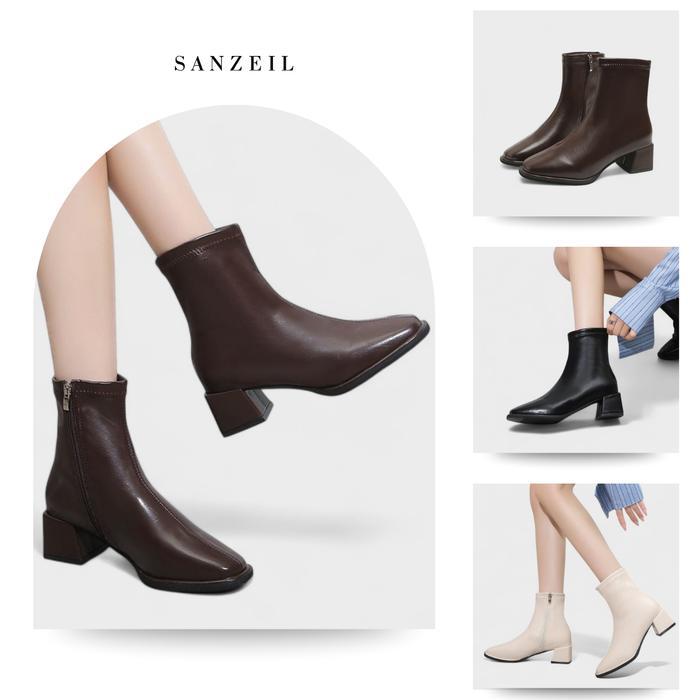 Berrybenka - SANZEIL Boots Sepatu Kulit Wanita Shoes 20244