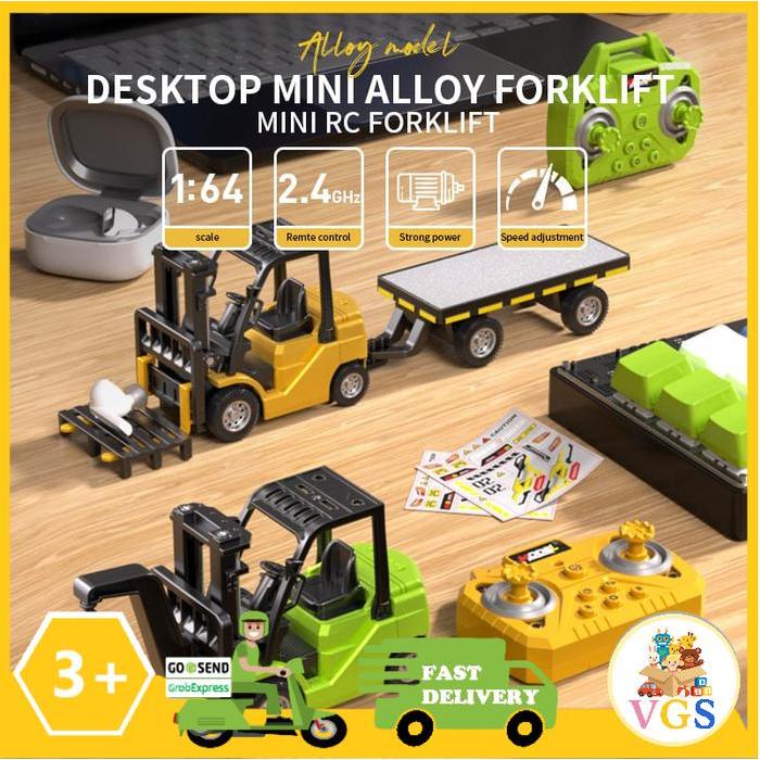 Tatajoy - Mainan Anak Remote Control Rc Mini Forklift 1:64