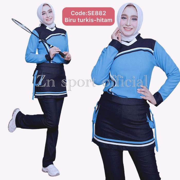 COD baju olahraga senam aerobic perempuan setelan baju senam yoga Muslim Sport