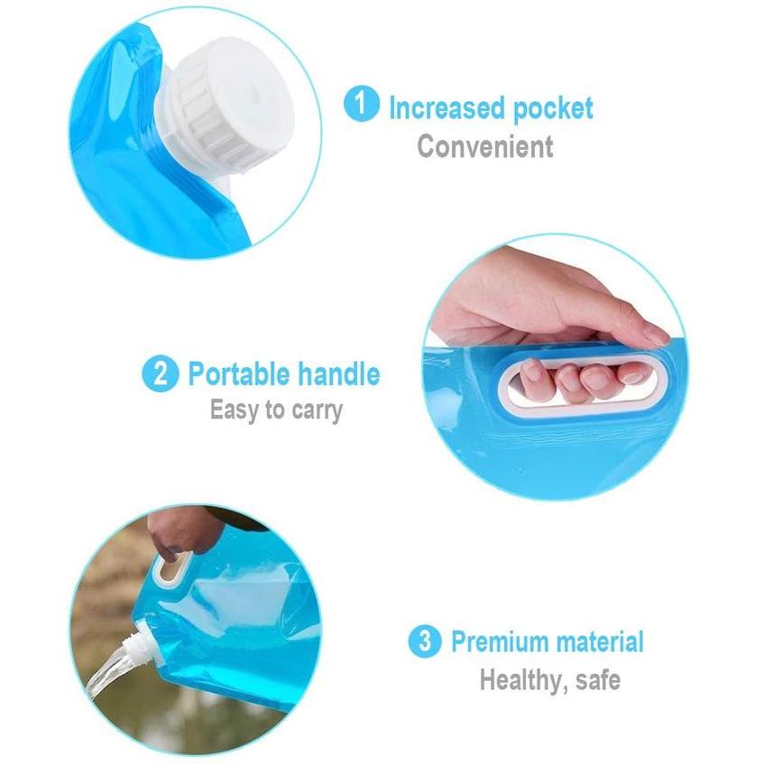 Jerigen Plastik Lipat Wadah Kantong Air Portable Camping Water Storage