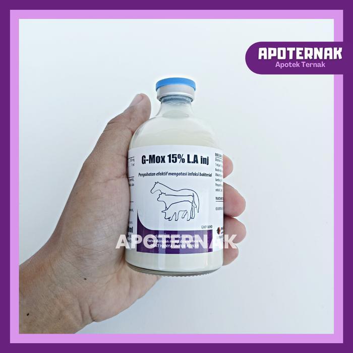 G-MOX 15% LA 100ML INJEKSI ANTIBIOTIK SPEKTRUM LUAS HEWAN BESAR