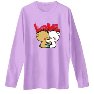 Kaos Tshirt Lengan Panjang Wanita Katun L-XL