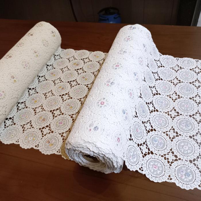 Taplak Meja Tamu Shabby Renda Vintage Meteran Anti Air Tbk