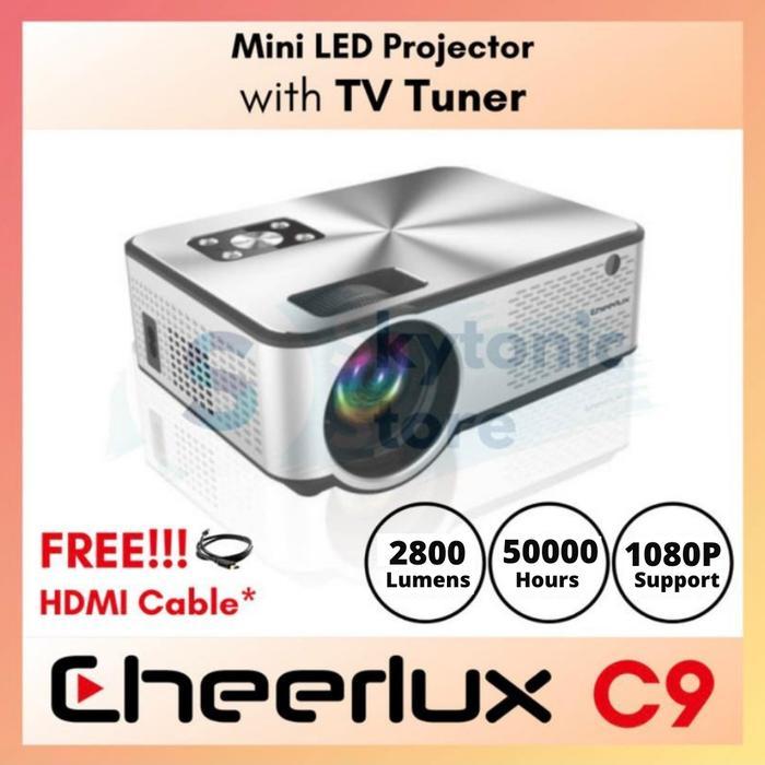 CHEERLUX MINI LED PROJECTOR C9 TV TUNER 2800 LUMEN