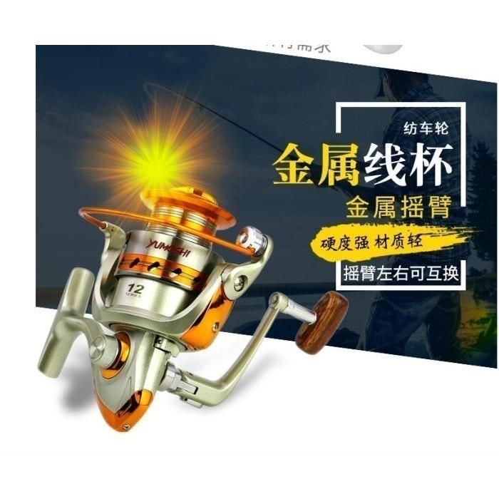 Reel Pancing Yumoshi Ef 8000 Spool Metal Warna Gold 12Bb Redy Stok