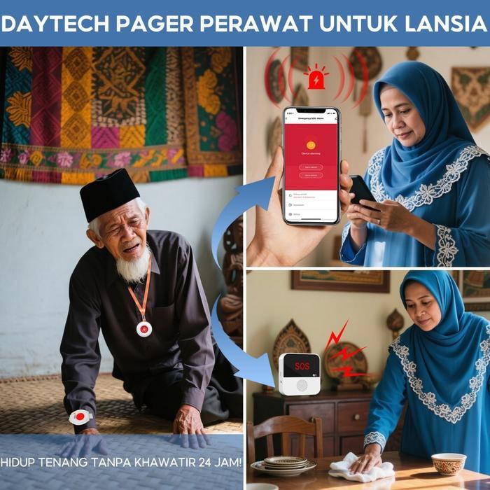 BEL WIRELESS TOUCHSCREEN LANSIA WIFI ALARM DARURAT SOS KONTROL APP NOTIF COCOK RUMAH RUMAH SAKIT