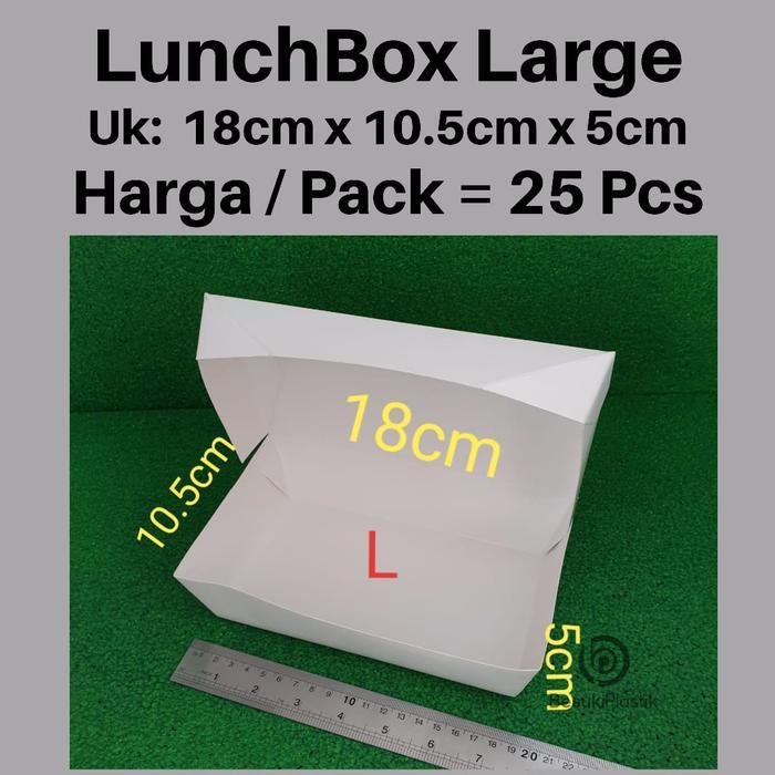 (PROMO RAMADHAN) PAPER LUNCHBOX L POLOS FOOD GRADE LAMINATED, BOX NASI KERTAS, DUS NASI PREMIUM