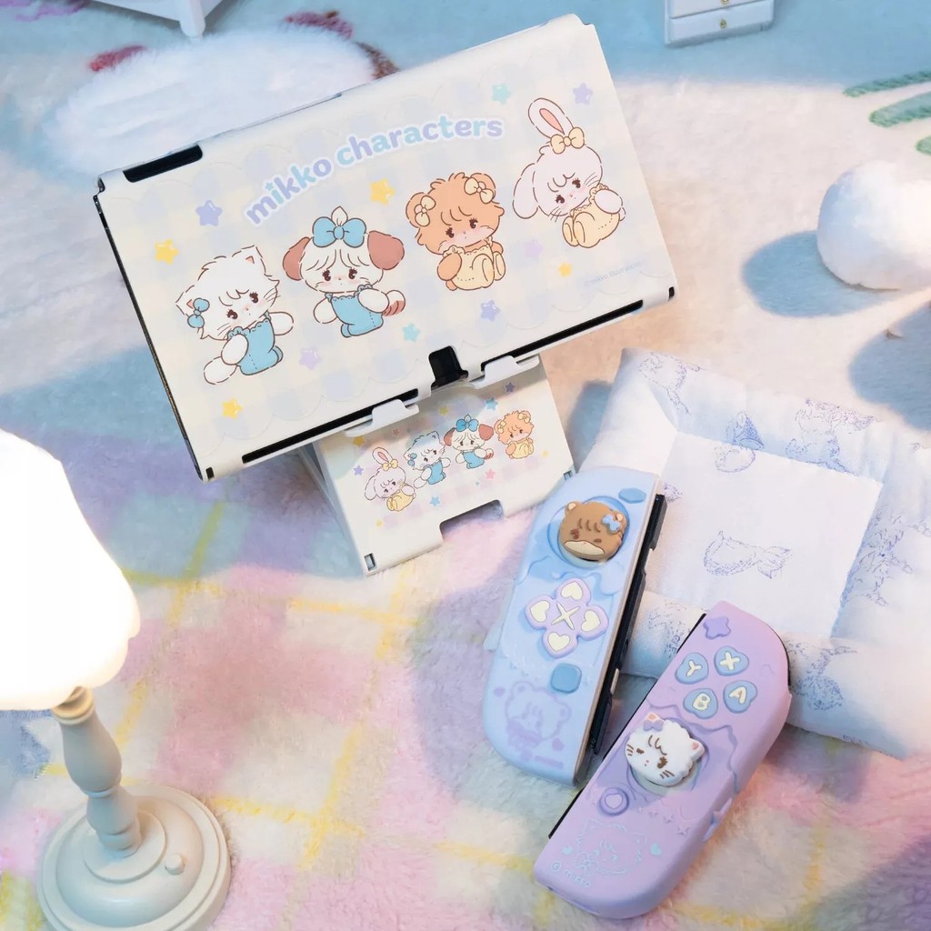 Geekshare Mikko Protect Case Joycon Cover Thumb Grip Ca Game Card Box For Nintendo Switch/Oled,Sweet